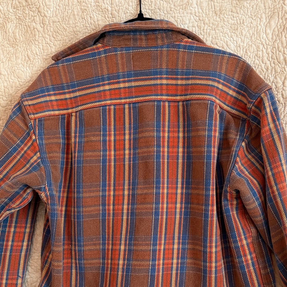 St. John's Bay Brown, Blue & Orange Plaid Corduroy-Trim Shirt - Picture 8 of 9